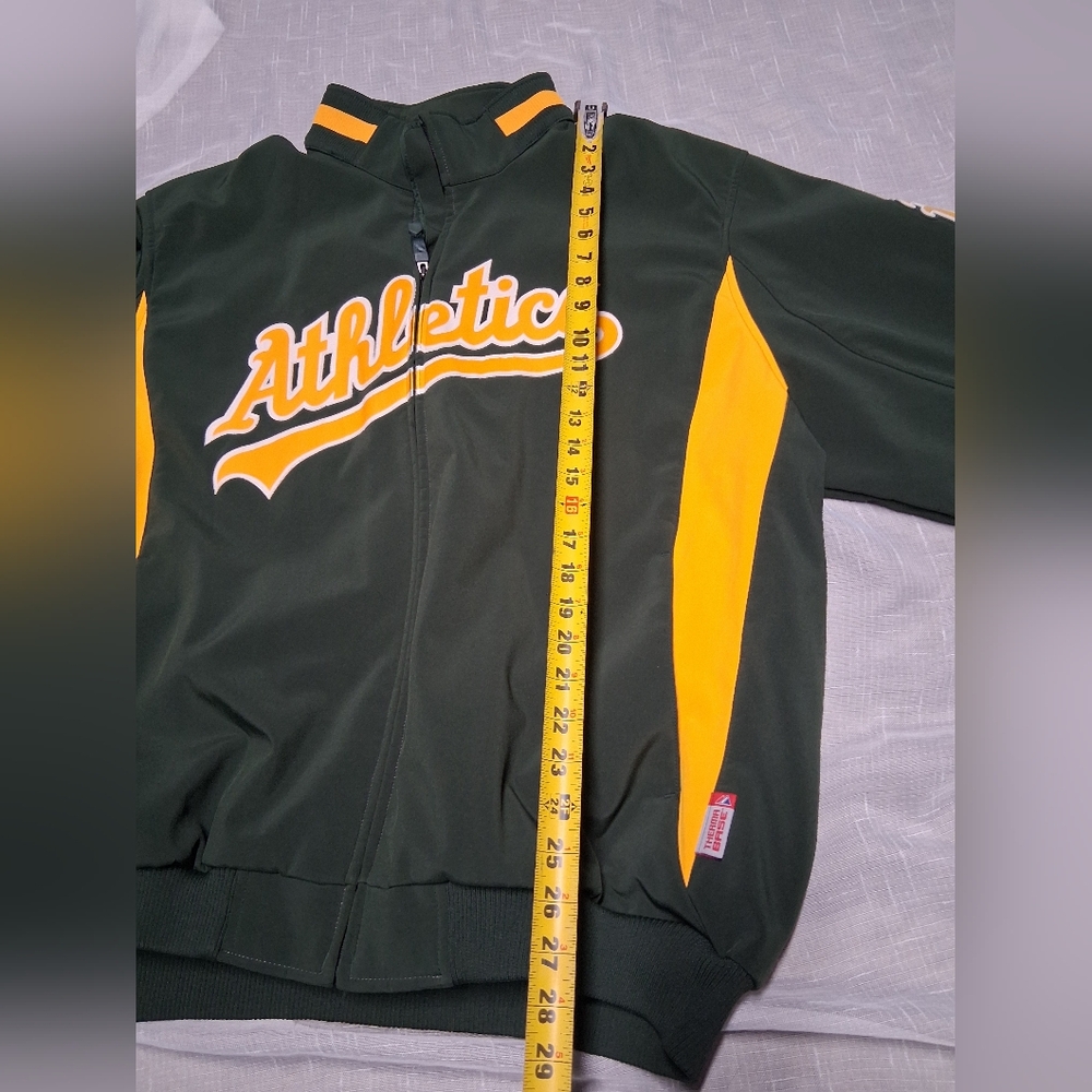 Majestic Green and Yellow Athletics Jacket - Picture 4 of 11
